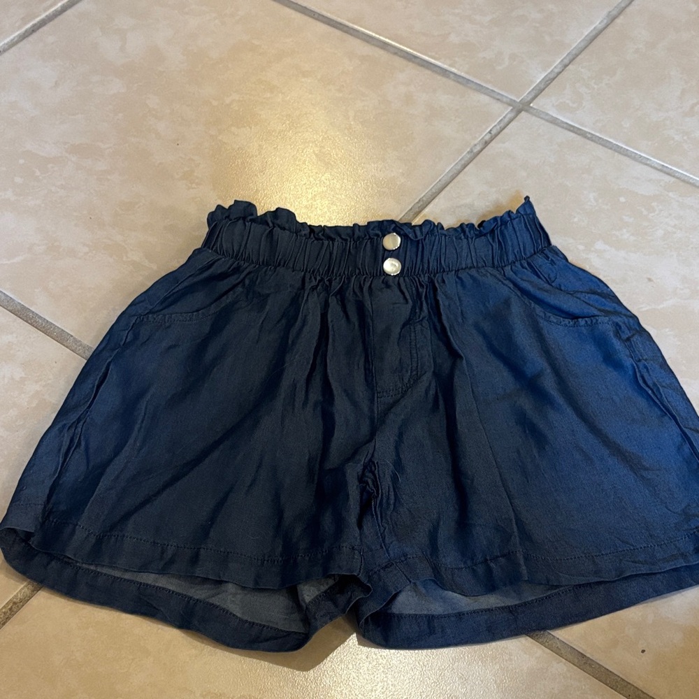 Stylish High Waist Navy Women's Shorts